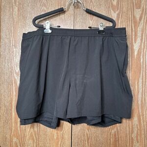 NWT DSG Agility Shorts Men's XXL Black Athletic Fit Built-in Liner Zipper Pocket